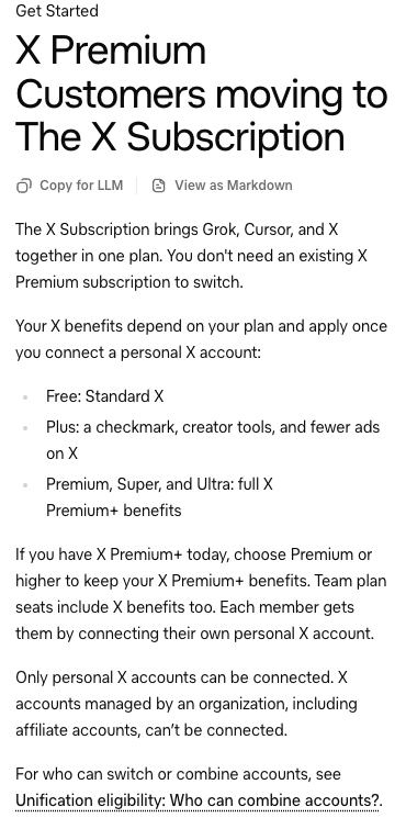 X側の特典は個人Xアカウントとの接続後に適用され、Premium以上はX Premium+に相当するという公式案内。